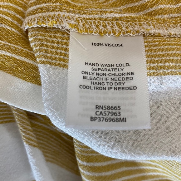 BP Yellow & White Striped Button Down Blouse - Picture 8 of 10